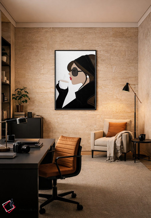 تابلو دکوراتیو Light-Skinned, Brunette Hair,شیک اسپرسو، پوست روشن، موهای قهو… اثر سابینا فن - D6B