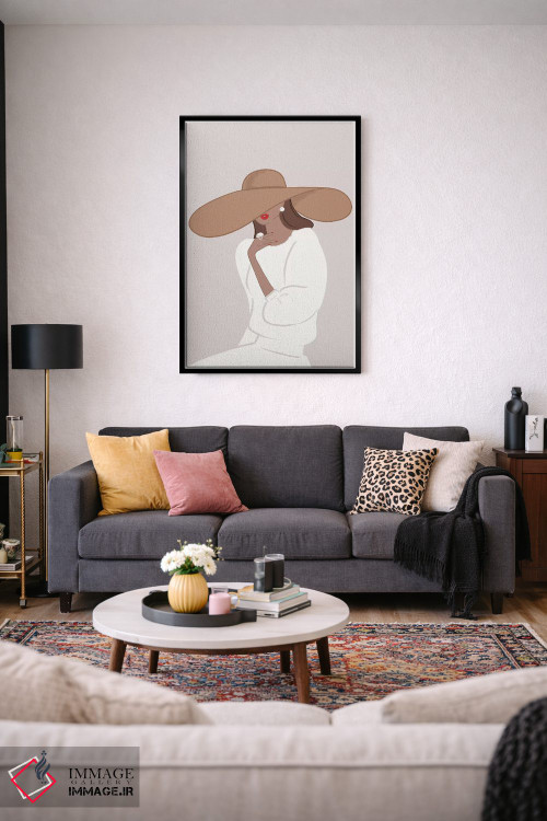 تابلو دکوراتیو Tanned, Brunette Hair,کلاه لبه دار، پوست برنزه، موهای قهوه ای اثر سابینا فن - D5B