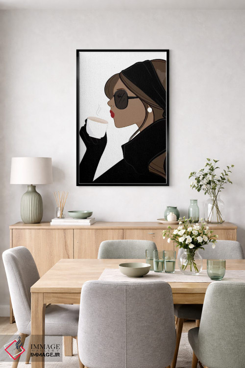 تابلو دکوراتیو Brunette Hair,شیک اسپرسو برنزه، موهای قهوه ای اثر سابینا فن - D6B