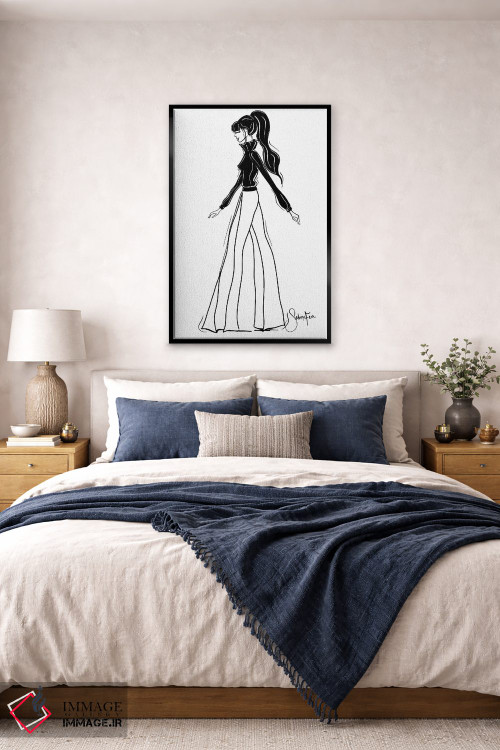 تابلو دکوراتیو شیک شلوار پاچه گشاد اثر سابینا فن - D6B