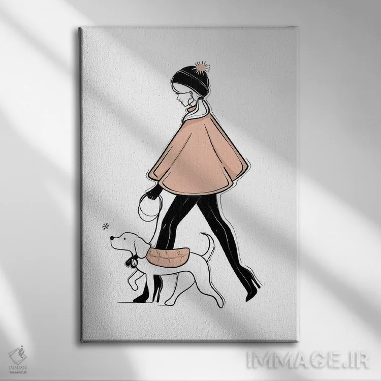 تابلو دکوراتیو قدم زنی زمستانی اثر سابینا فن - نمای روبهرو روی دیوار