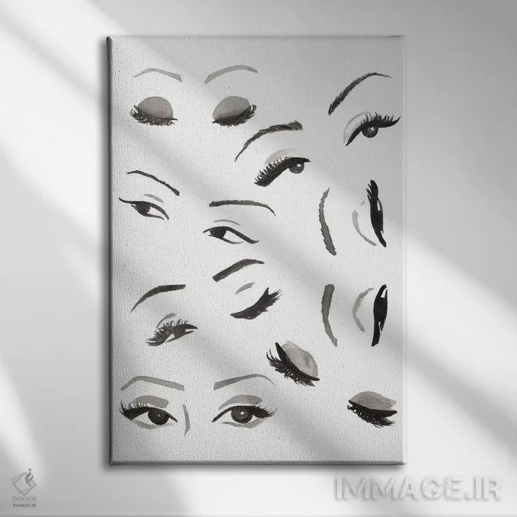 تابلو دکوراتیو چشم ها اثر سابینا فن - نمای روبهرو روی دیوار