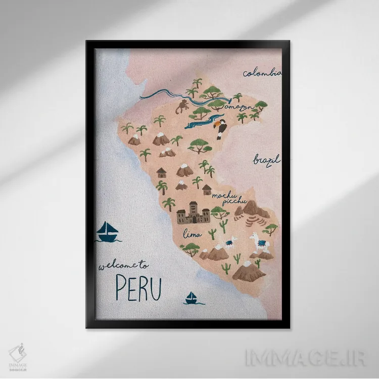 تابلو دکوراتیو به پرو خوش آمدید اثر سابینا فن - نمای قابدار مشکی
