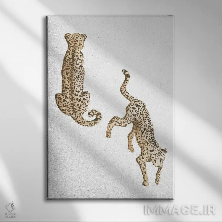 تابلو دکوراتیو پلنگ ها اثر سابینا فن - نمای روبهرو روی دیوار