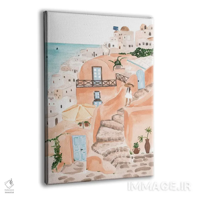 تابلو دکوراتیو سانتورینی اثر سابینا فن - نمای پرسپکتیو محصول