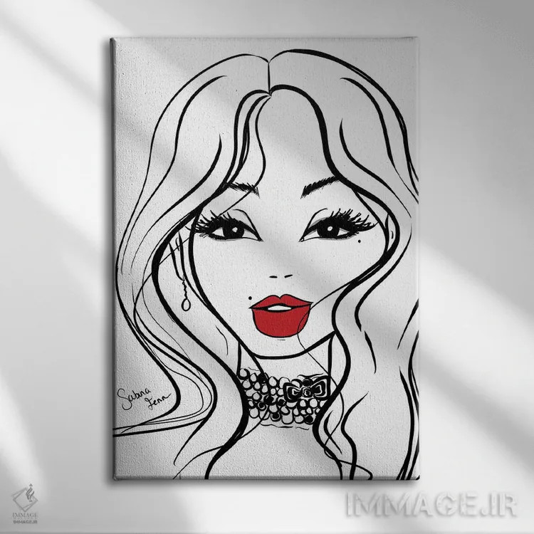 تابلو دکوراتیو چهره I اثر سابینا فن - نمای روبهرو روی دیوار