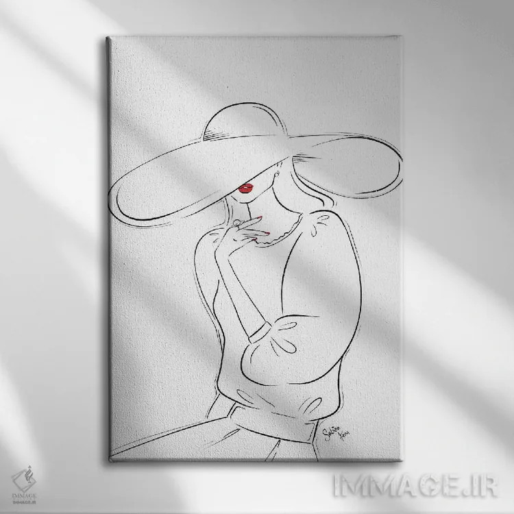 تابلو دکوراتیو کلاه زیبای من اثر سابینا فن - نمای روبهرو روی دیوار