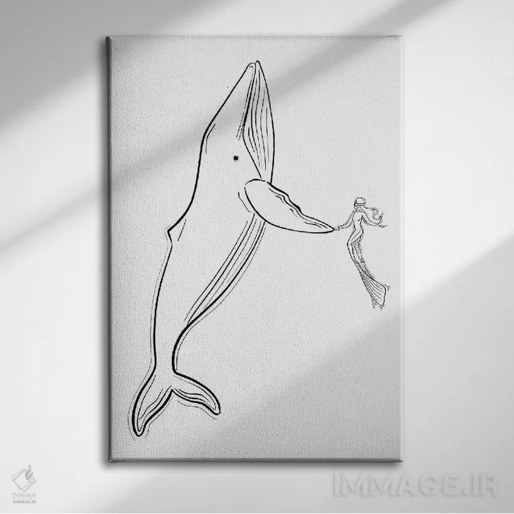 تابلو دکوراتیو نهنگ ها را نجات دهید اثر سابینا فن - نمای روبهرو روی دیوار