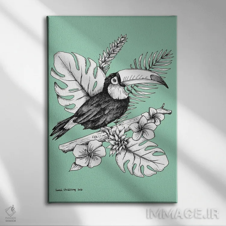 تابلو دکوراتیو توکان اثر سارا استریبلینگ - نمای روبهرو روی دیوار