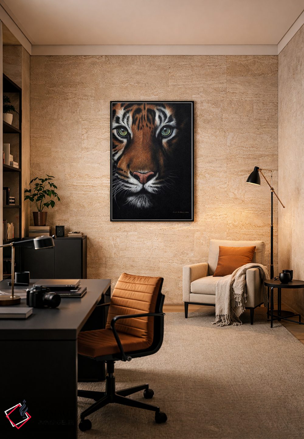 تابلو دکوراتیو ببر بنگال اثر سارا استریبلینگ - D6B