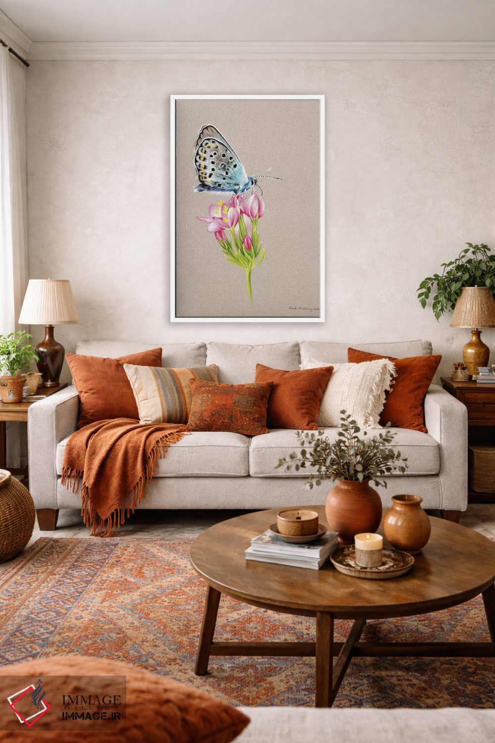 تابلو دکوراتیو پروانه با رنگ بندی خاص اثر سارا استریبلینگ - D2W