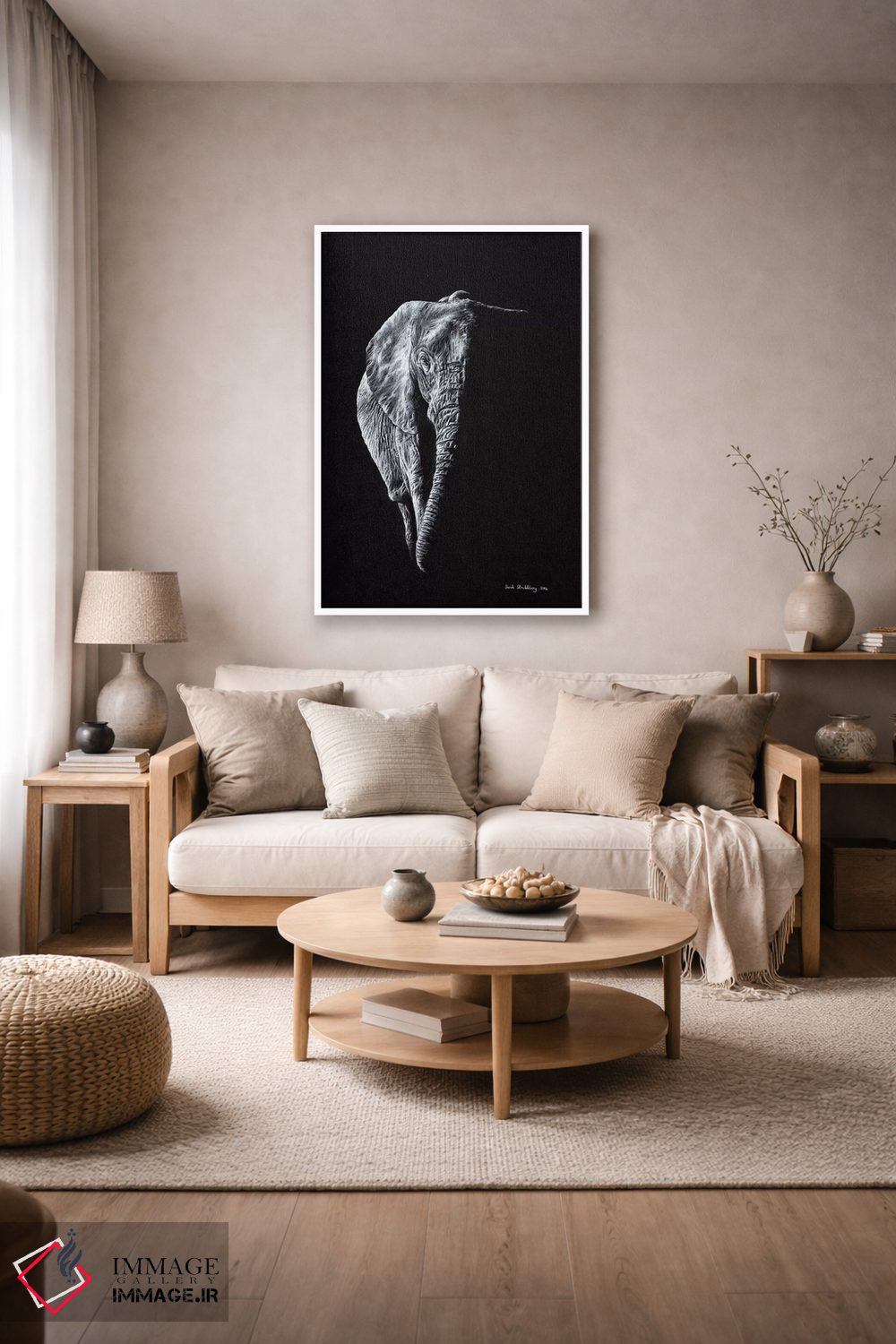تابلو دکوراتیو فیل سیاه اثر سارا استریبلینگ - D5W