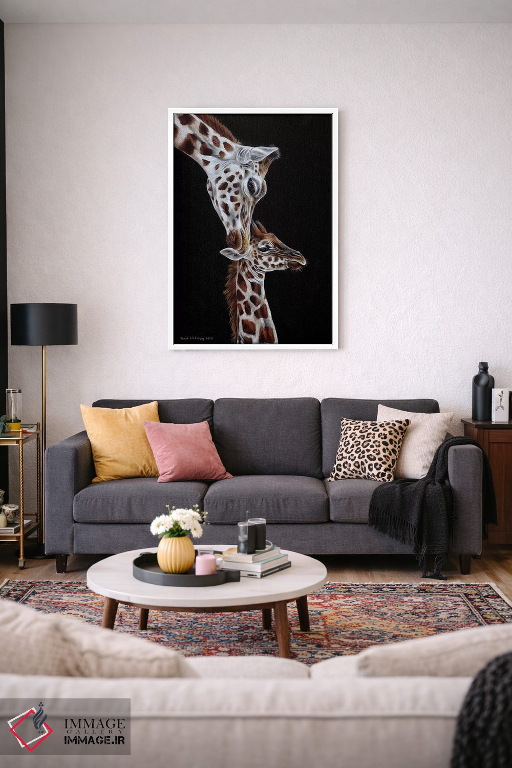تابلو دکوراتیو زرافه ها I اثر سارا استریبلینگ - D2W