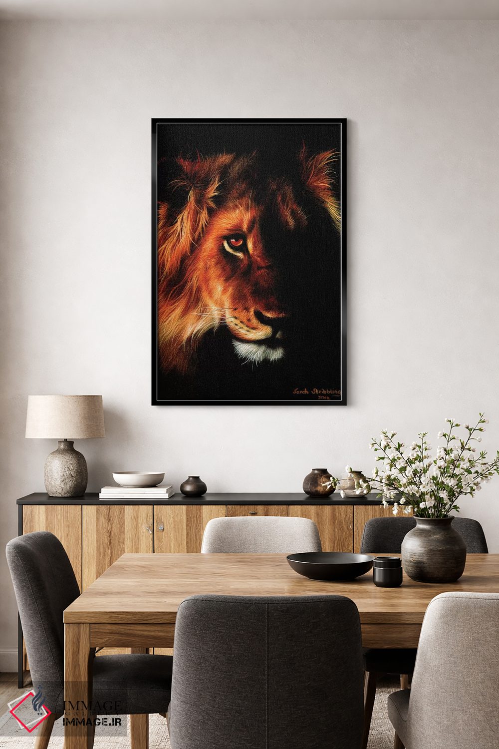 تابلو دکوراتیو شیر در غروب II اثر سارا استریبلینگ - D5B