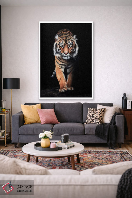 تابلو دکوراتیو ببر سیاه اثر سارا استریبلینگ - D1W