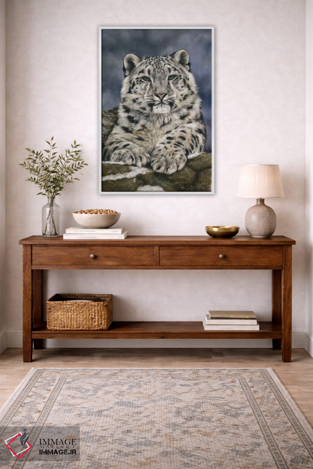 تابلو دکوراتیو پلنگ برفی III اثر سارا استریبلینگ - D1W