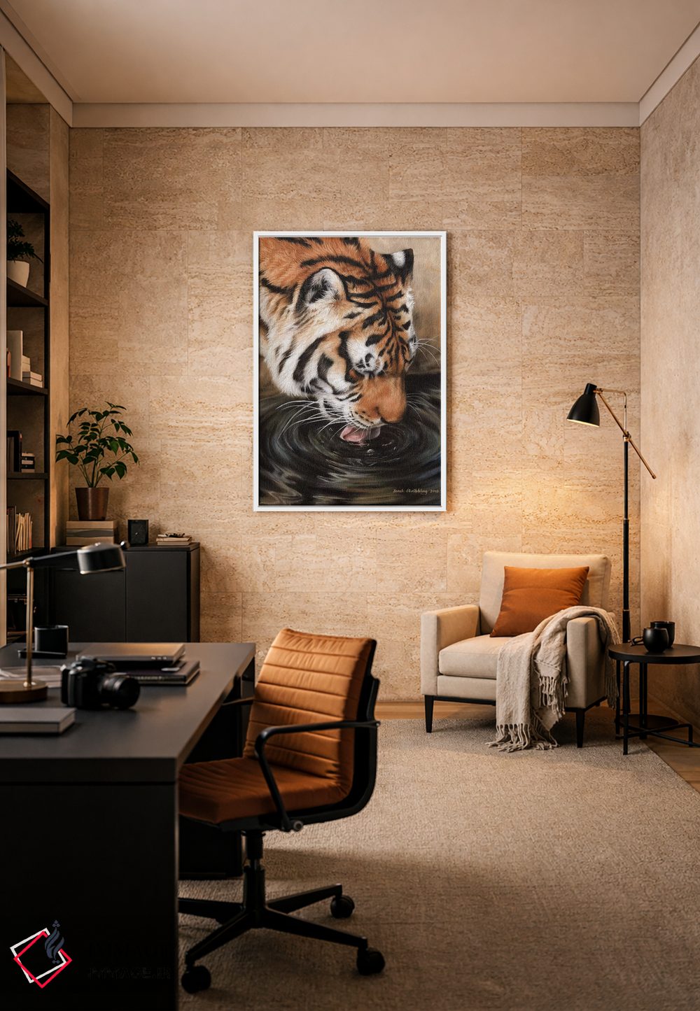 تابلو دکوراتیو ببر سیبری II اثر سارا استریبلینگ - D6W