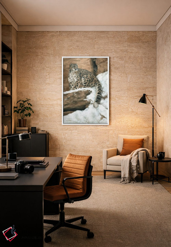 تابلو دکوراتیو پلنگ برفی I اثر سارا استریبلینگ - D6W