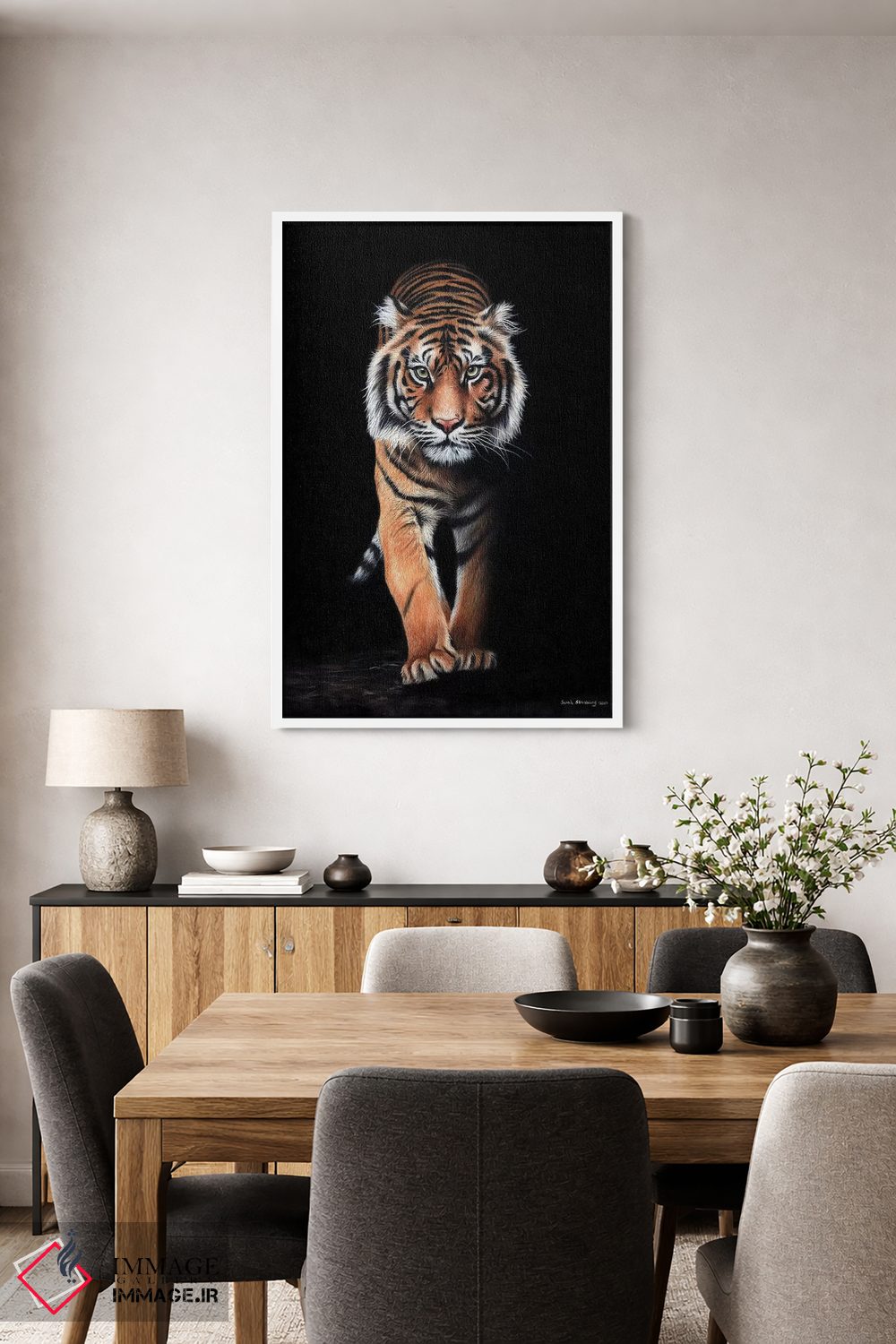 تابلو دکوراتیو ببر سیاه اثر سارا استریبلینگ - D4W