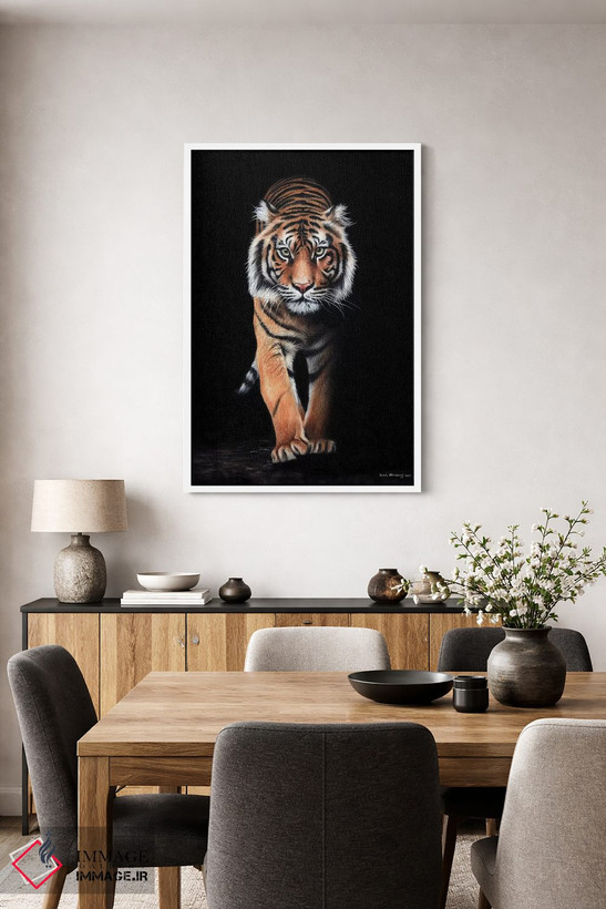 تابلو دکوراتیو ببر سیاه اثر سارا استریبلینگ - D4W