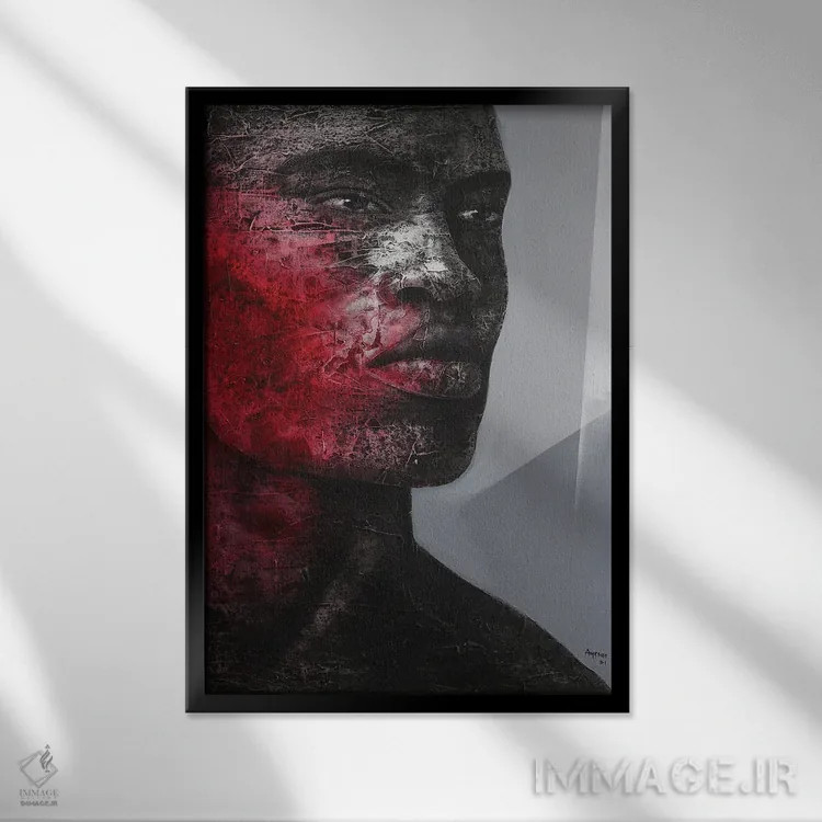 تابلو دکوراتیو شفافیت اثر سگون آیسن - نمای قابدار مشکی