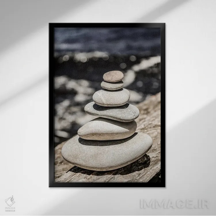 تابلو دکوراتیو تعادل اثر عکس های کلینت - نمای قابدار مشکی