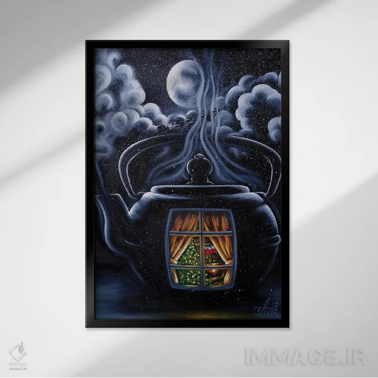تابلو دکوراتیو عطر کریسمس اثر آنا شابالوا - نمای قابدار مشکی