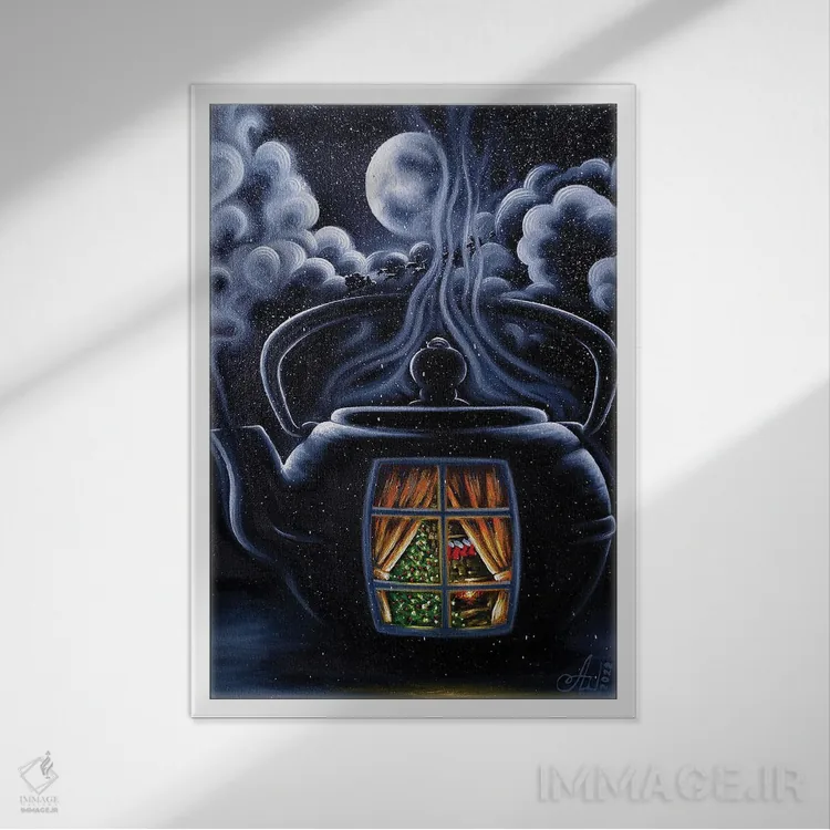 تابلو دکوراتیو عطر کریسمس اثر آنا شابالوا - نمای قابدار سفید
