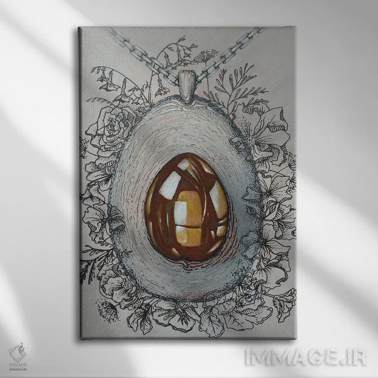 تابلو مینیمال آووکادو خوش شانس اثر آنا شابالوا - نمای روبهرو روی دیوار