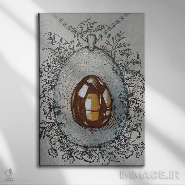 تابلو مینیمال آووکادو خوش شانس اثر آنا شابالوا - نمای روبهرو روی دیوار