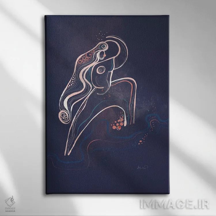تابلو دکوراتیو جنگجوی رودخانه اثر هنر و تصویرسازی سول کاری - نمای روبهرو روی دیوار
