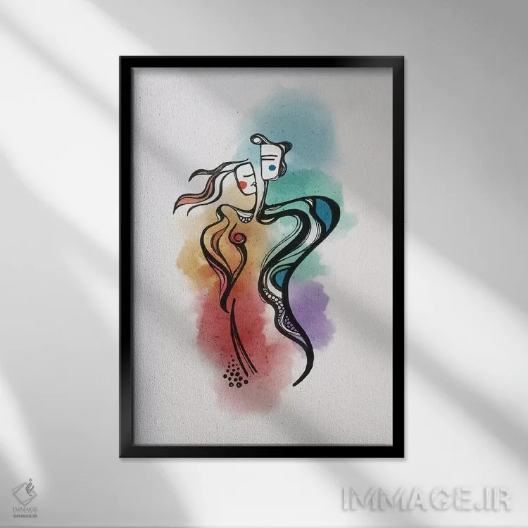 تابلو دکوراتیو پرتره های اقیانوس اثر هنر و تصویرسازی سول کاری - نمای قابدار مشکی
