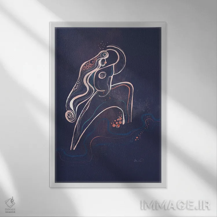 تابلو دکوراتیو جنگجوی رودخانه اثر هنر و تصویرسازی سول کاری - نمای قابدار سفید