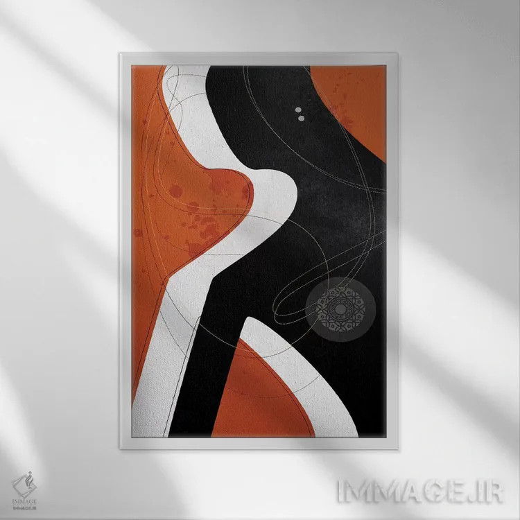 تابلو انتزاعی رقاصان اثر هنر و تصویرسازی سول کاری - نمای قابدار سفید