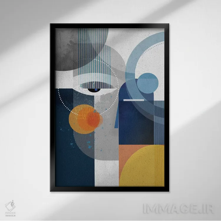تابلو انتزاعی ابسیباور اثر هنر و تصویرسازی سول کاری - نمای قابدار مشکی