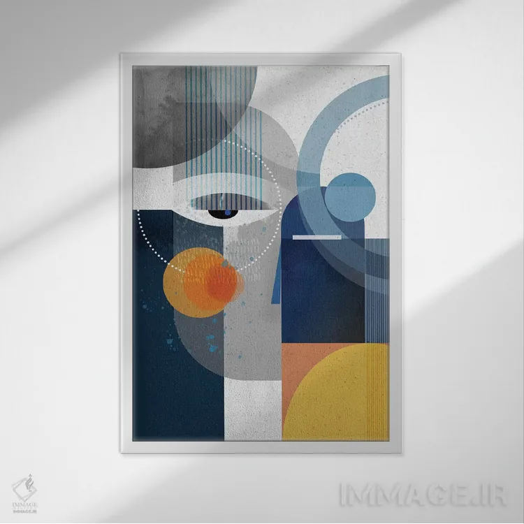 تابلو انتزاعی ابسیباور اثر هنر و تصویرسازی سول کاری - نمای قابدار سفید