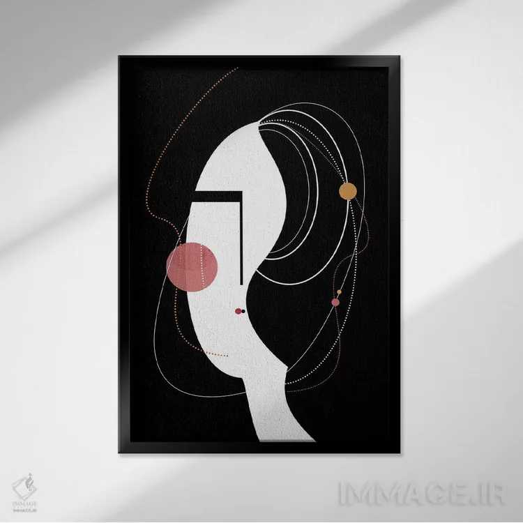 تابلو مدرن دختر گرافیکی اثر هنر و تصویرسازی سول کاری - نمای قابدار مشکی