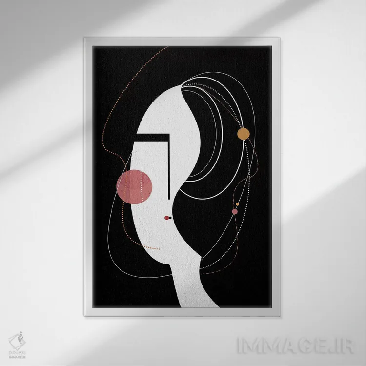 تابلو مدرن دختر گرافیکی اثر هنر و تصویرسازی سول کاری - نمای قابدار سفید