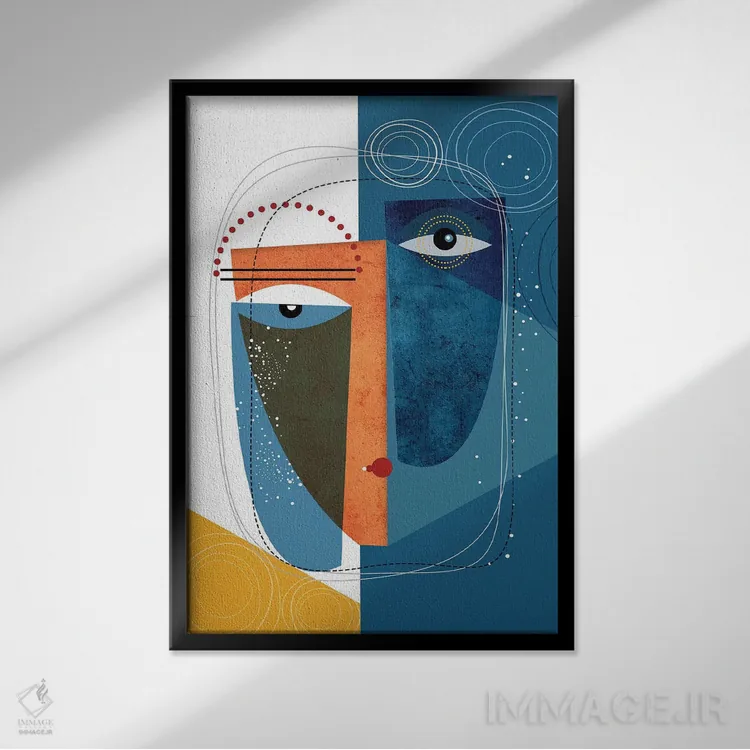 تابلو مدرن کریشنا اثر هنر و تصویرسازی سول کاری - نمای قابدار مشکی
