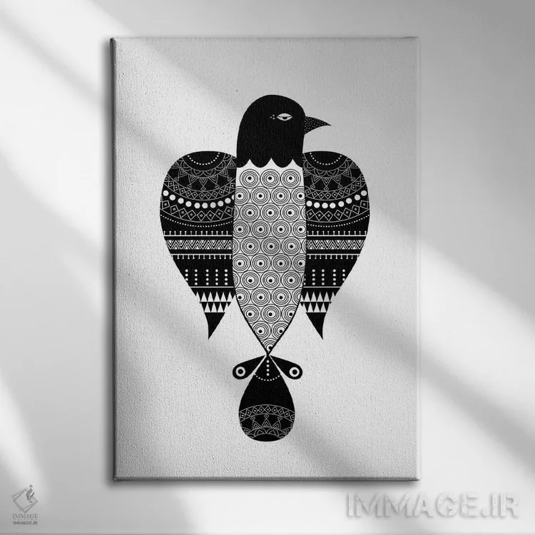 تابلو مینیمال طوطی اثر هنر و تصویرسازی سول کاری - نمای روبهرو روی دیوار
