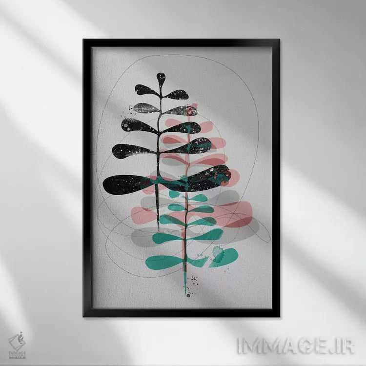 تابلو مینیمال درختان اسکانباوراوی اثر هنر و تصویرسازی سول کاری - نمای قابدار مشکی