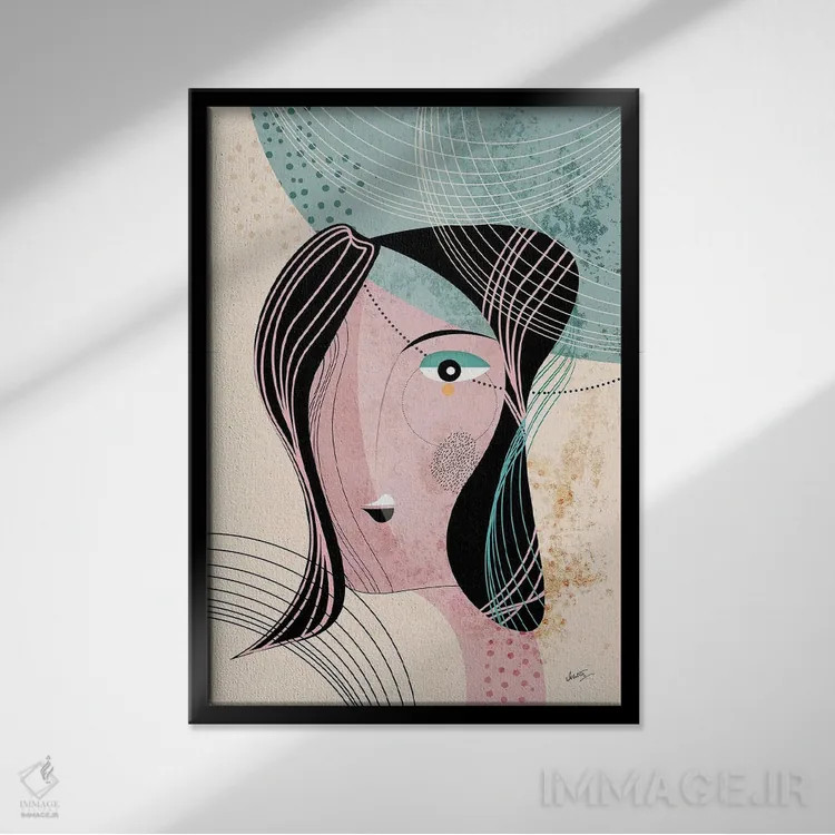 تابلو مدرن الهام بخش اثر هنر و تصویرسازی سول کاری - نمای قابدار مشکی