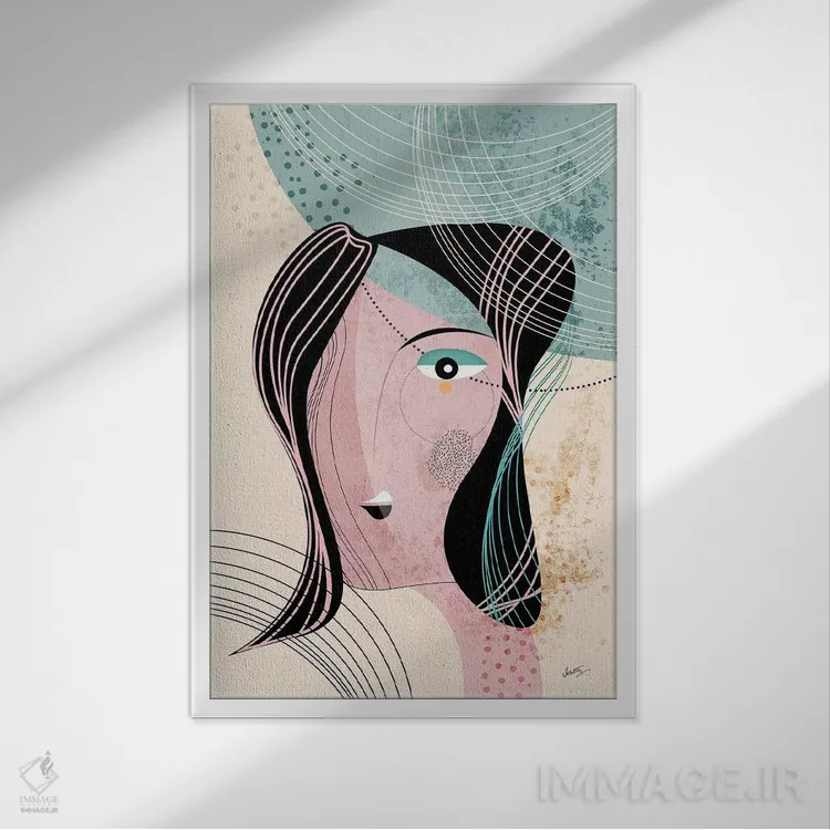 تابلو مدرن الهام بخش اثر هنر و تصویرسازی سول کاری - نمای قابدار سفید
