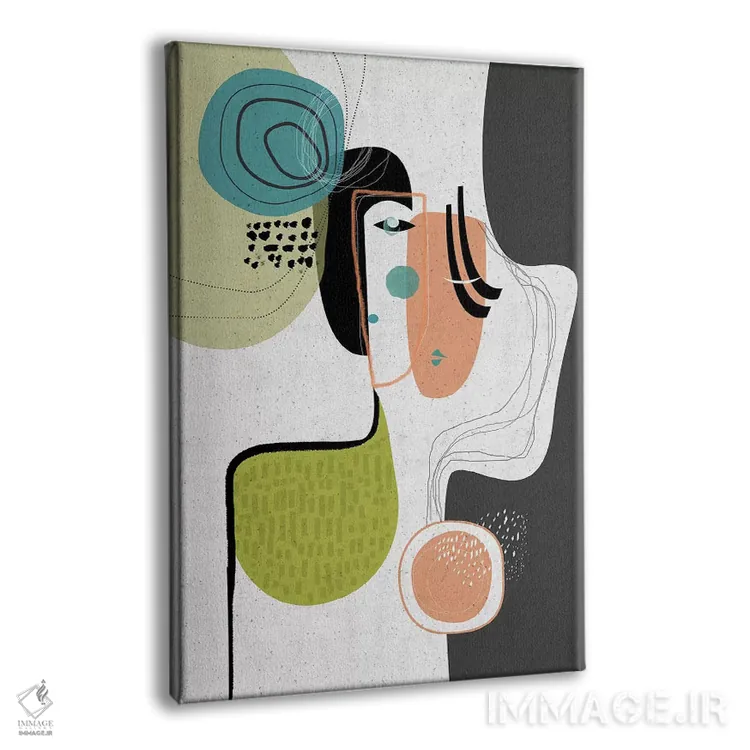 تابلو انتزاعی عشق در قطعات اثر هنر و تصویرسازی سول کاری - نمای پرسپکتیو محصول