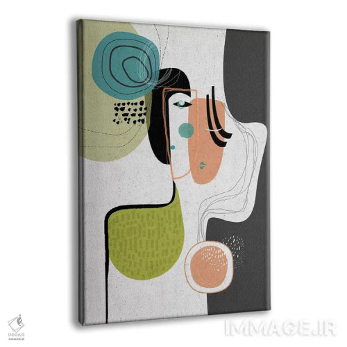 تابلو انتزاعی عشق در قطعات اثر هنر و تصویرسازی سول کاری - نمای پرسپکتیو محصول