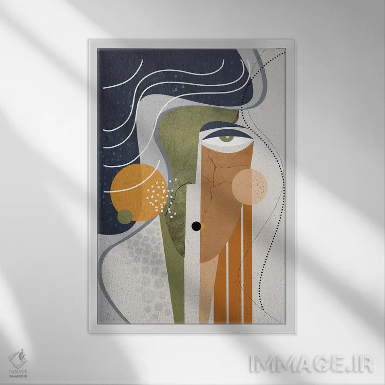 تابلو دکوراتیو هاله اثر هنر و تصویرسازی سول کاری - نمای قابدار سفید