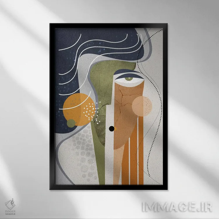 تابلو دکوراتیو هاله اثر هنر و تصویرسازی سول کاری - نمای قابدار مشکی