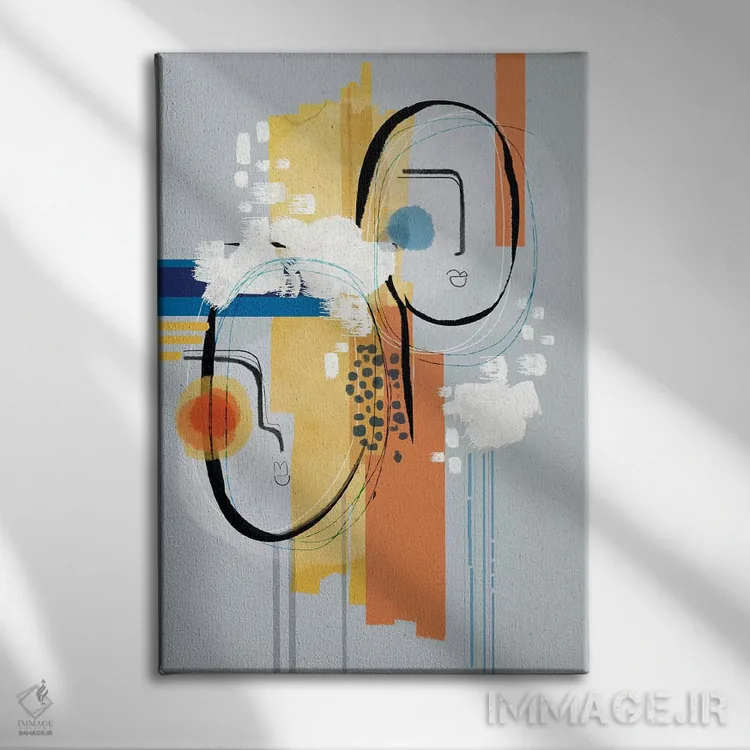 تابلو انتزاعی شجاع اثر هنر و تصویرسازی سول کاری - نمای روبهرو روی دیوار