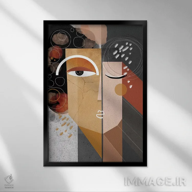 تابلو دکوراتیو زمین اثر هنر و تصویرسازی سول کاری - نمای قابدار مشکی
