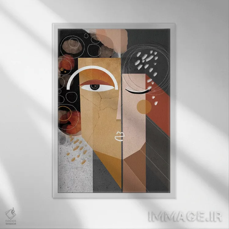 تابلو دکوراتیو زمین اثر هنر و تصویرسازی سول کاری - نمای قابدار سفید